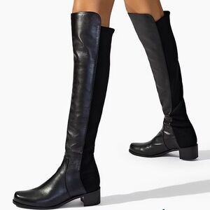 Stuart Weitzman Black Leather Knee-High Boots